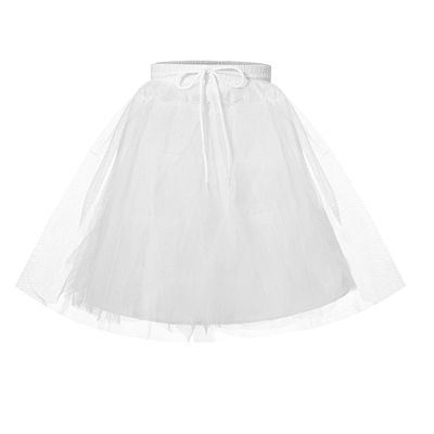 WOWBRIDAL Girl 3 Layers Hoopless Petticoat Crinoline Underskirt for Kids (Medium, White)