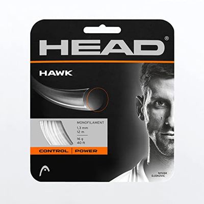 HEAD Hawk White Monofilament Tennis String, 16g / 1.30mm (8 Sets)