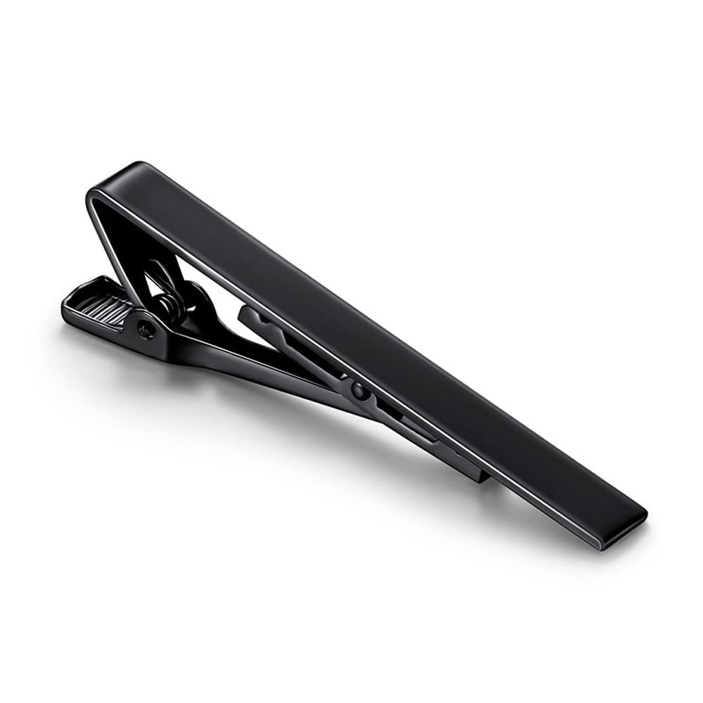 1-3 Pcs Tie Clips for Men Tie Bar Clip Set for Regular Ties Necktie Suitable for Wedding Business Tie Pin Clips-black long
