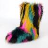 Saralis Girls Fur Snow Boots Fluffy Furry Boots For Women Children Winter Warm Boot Fuzzy Cute Rubber Flat Non-slip Kids Boots Outdoor Flat Shoes (Colorful-4, 12.5, numeric_12_point_5) view 2