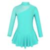 LiiYii Girls Figure Ice Skating Dress Roller Skating Leotard Tutu Skirt Tulle Splice Gymnastics Ballet Dance Dresses Mint Green 8 Years view 1