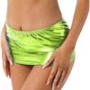 Lejafay Women's Stretchy Shiny Metallic Liquid Mini Skirt Wet Look Bodycon Short Mini Skirt Fluorescent Green One Size view 3