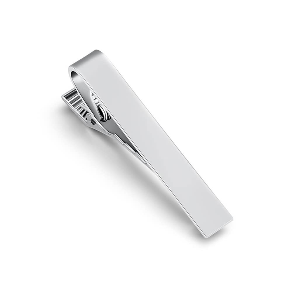 1-3 Pcs Tie Clips for Men Tie Bar Clip Set for Regular Ties Necktie Suitable for Wedding Business Tie Pin Clips-silver short