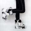Saralis Girls Fur Snow Boots Fluffy Furry Boots For Women Children Winter Warm Boot Fuzzy Cute Rubber Flat Non-slip Kids Boots Outdoor Flat Shoes (Black and White Flowers, 10.5, numeric_10_point_5) view 2