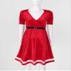 YiZYiF Women's Mrs Santa Claus Long Sleeve Costume Christmas Fancy Dress Outfits V Neck Red X-Large view 3