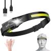 Avlxt LED Headlamp Rechargeable Flashlight, 230 Wide Beam Headlight, Head Lamp with Motion Sensor Bright 5 Modes, Lightweight Outdoor Waterproof Head Light for Camping, Running, Hiking, Fishing view 1