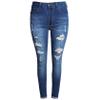 Kaxiya2021 Men's Ripped Skinny Jeans Stretch Slim Fit Moto Biker Denim Pants Distressed Tapered Leg Holes Long Jean Trousers (X-Large,Navy Blue) view 1