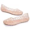 Stunner Women's Beach Jelly Shoes Slip on Crystal Summer Soft Hollow Ballet Flats Gold 39(7.5) view 3