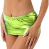 Yihuimin Women's Shiny Metallic Liquid Mini Skirt Night Out Party Cocktail A-Line Skirts Clubwear Fluorescent_Green One Size view 3