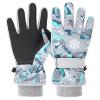TRIWONDER Kids Mittens Winter Waterproof Ski Mittens Children's Fleece Snow Gloves Thicken Thermal Mitts Cartoon Skiing Gloves for Boys Girls (Gray, M) view 1