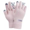 FakeFace Cute Panda Winter Wool Touchscreen Gloves for Women Girls Windproof Warm Knit Texting Gloves Mittens Gift for Christmas Day New Year (Pink Knit) view 1