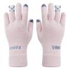 FakeFace Cute Panda Winter Wool Touchscreen Gloves for Women Girls Windproof Warm Knit Texting Gloves Mittens Gift for Christmas Day New Year (Pink Knit) view 4