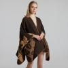 Lncropo Women's Shawls Wraps Winter Open Front Poncho Cape Oversized Cardigan Sweater,Series B27-grey view 2