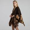 Lncropo Women's Shawls Wraps Winter Open Front Poncho Cape Oversized Cardigan Sweater,Series B27-grey view 3