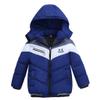 Ikevan Kids Boys Thick Cotton Padded Parka Jacket Toddler Winter Stripe Jacket Zipper Hooded Windproof Coat 12M-4T (Blue, 2-3 Years) view 1