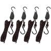 DAJAVE 4 Pack Kayak Rope Tie Downs Ratchet Straps, 1/4" x 11.8ft Kayak Ratchet Tie Downs Canoe Bow and Stern Tie Down Straps, Heavy Duty Adjustable Rope Clip Tie Down Kayak and Canoe Accessories view 1