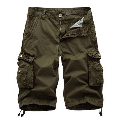 Kaxiya2021 Men's Cargo Shorts Summer Relaxed Fit Multi-Pocket Beach Shorts Lightweight Twill Outdoor Cotton Short Pants (48,Green)