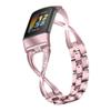 Metal Strap Compatible with Fitbit Charge 5,KangPlus Women Girl Adjustable Metal Band Stainless Steel Solid Replacement Strap Wristband Compatible with Fitbit Charge 5 - Pink view 1
