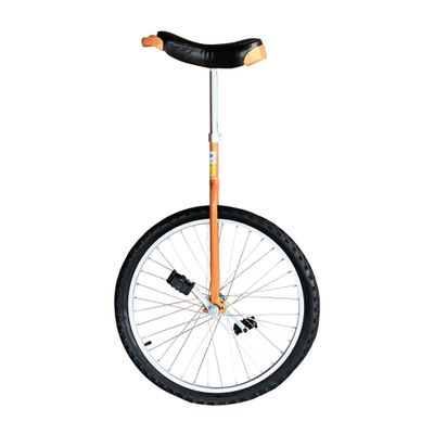 Unifly 24" Beginner Training Unicycle - [A] Frame, Tubular Oval Steel, Complete Set, Aluminum Wheels (Orange)