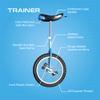 Unifly 24" Beginner Training Unicycle - [A] Frame, Tubular Oval Steel, Complete Set, Aluminum Wheels (Orange) view 2