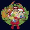 Girl's The Muppets Christmas Wreath Group Shot T-Shirt - Athletic Heather - Large view 2