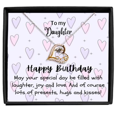 Necklace to Daughter, Love Pendant Necklace Birthday Gifts, Gifts from Mother Or Father - Love Dancing Necklace