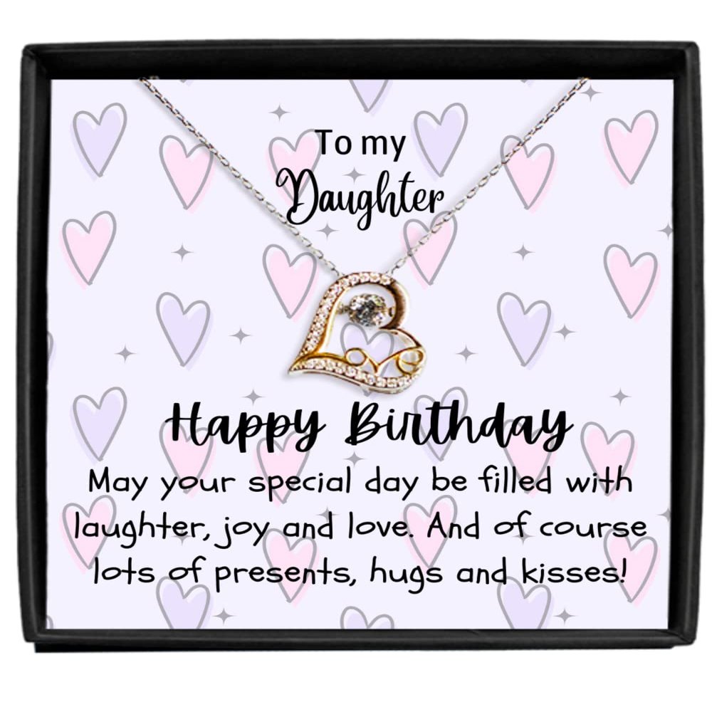 Necklace to Daughter, Love Pendant Necklace Birthday Gifts, Gifts from Mother Or Father - Love Dancing Necklace