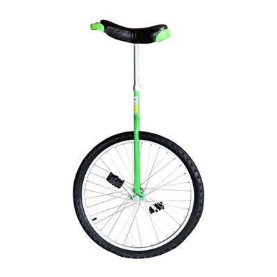 Unifly 24" Beginner Training Unicycle - [A] Frame, Tubular Oval Steel, Complete Set, Aluminum Wheels (Green)