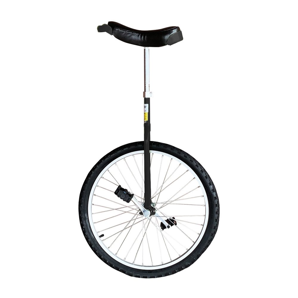 Unifly 24" Beginner Training Unicycle - [A] Frame, Tubular Oval Steel, Complete Set, Aluminum Wheels (Black)