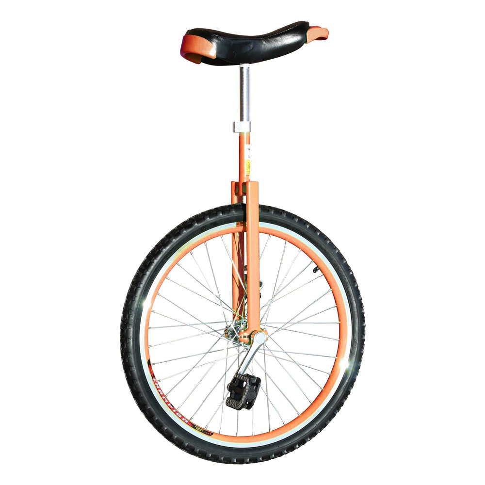 Unifly 20" Street Unicycle - [C] Frame, Tubular Oval Steel, Complete Set, Double Wide Aluminum Wheel (Orange)