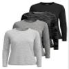 Real Essentials 4 Pack: Women's UPF 50+ Quick Dry Fit Sun Shirts Long Sleeve UV SPF Hiking Top Outdoor (Available in Plus), Set 5, XL, view 1