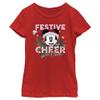 Disney Mickey Classic Festive Cheer Girls T-Shirt, Red, X-Large view 1