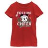 Disney Mickey Classic Festive Cheer Girls T-Shirt, Red, X-Large view 2