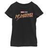 Marvel Ms Bronze Movie Logo Girls T-Shirt, Black, Large view 1
