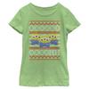 Disney Toy Story Aliens Ooooh Knit Syle Sweater Girls T-Shirt, Green Apple, Large view 1