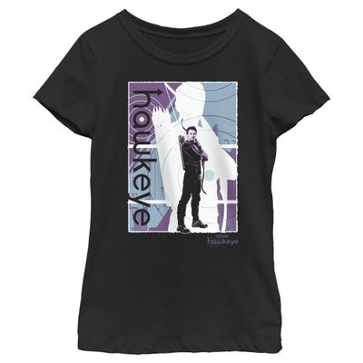 Marvel Hawkeye Abstract Poster Girls T-Shirt Black