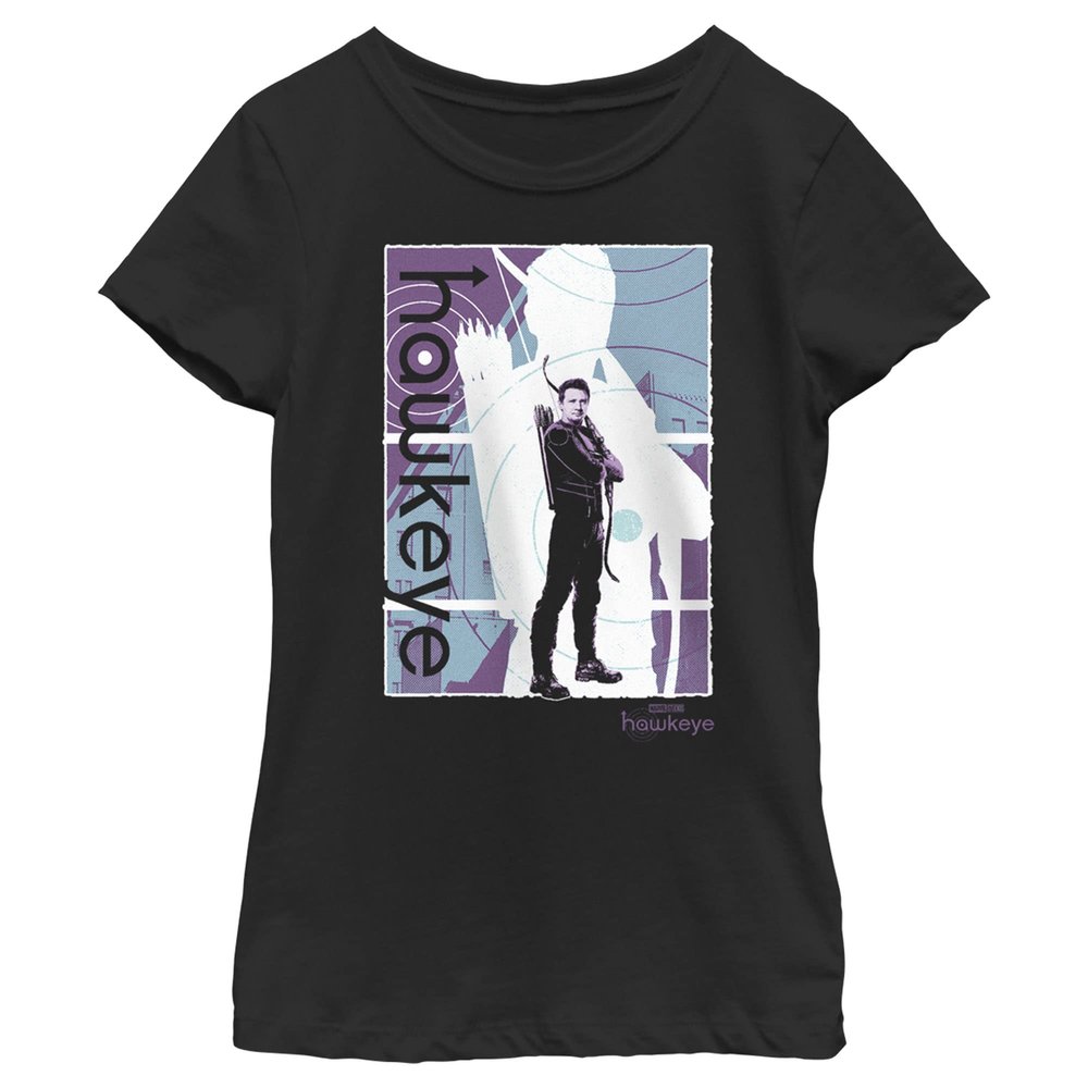 Marvel Hawkeye Abstract Poster Girls T-Shirt Black