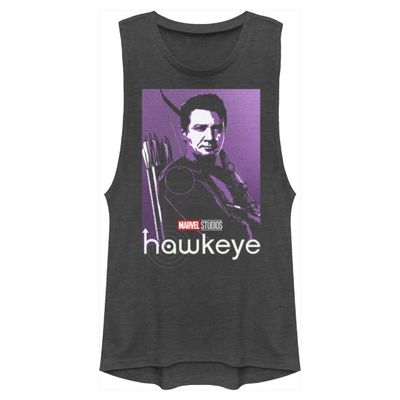 Marvel Hawkeye Clint Purple Poster Juniors Muscle, Charcoal, Medium