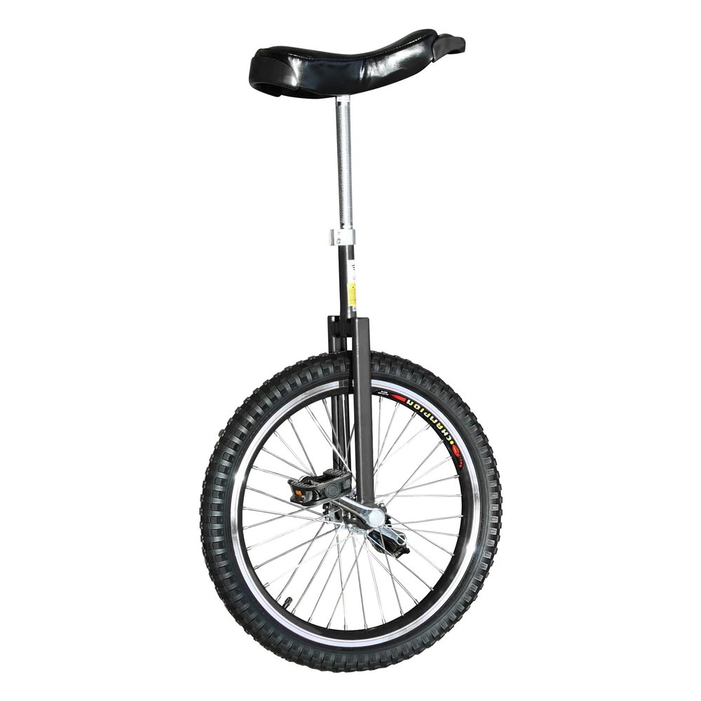 Unifly 18" Freestyle Unicycle - [C] Frame, Tubular Oval Steel, Complete Set, Wide Double Aluminum Wheel (Black)
