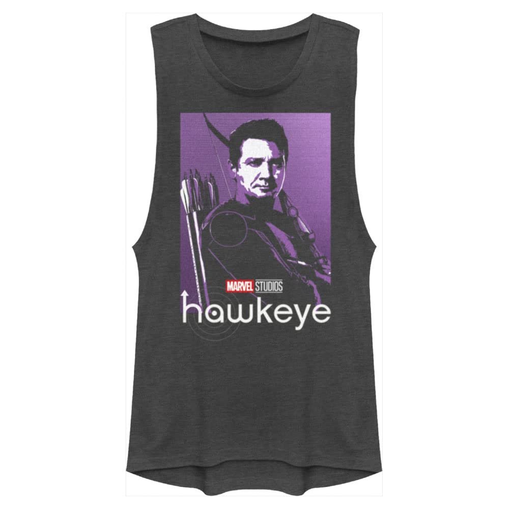 Marvel Hawkeye Clint Purple Poster Juniors Muscle, Charcoal, Large