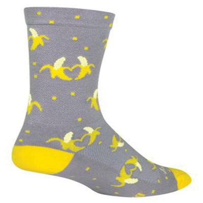SockGuy Crew 6in Bananas Cycling/Running Socks (Bananas - S/M)