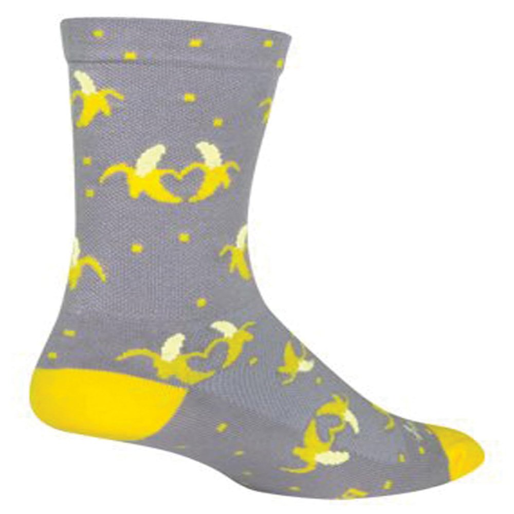 SockGuy Crew 6in Bananas Cycling/Running Socks (Bananas - S/M)