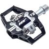 HT Components T2T Pedals - Dual Sided Clipless with Platform, Aluminum, Titanium, 9/16", Black view 1