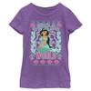 Disney Girl's Jasmine World -Sweater T-Shirt, Purple Berry, X-Large view 1