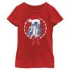 Star Wars Rise of Skywalker R2D2 Candy Cane Girls T-Shirt, Red, Large view 1