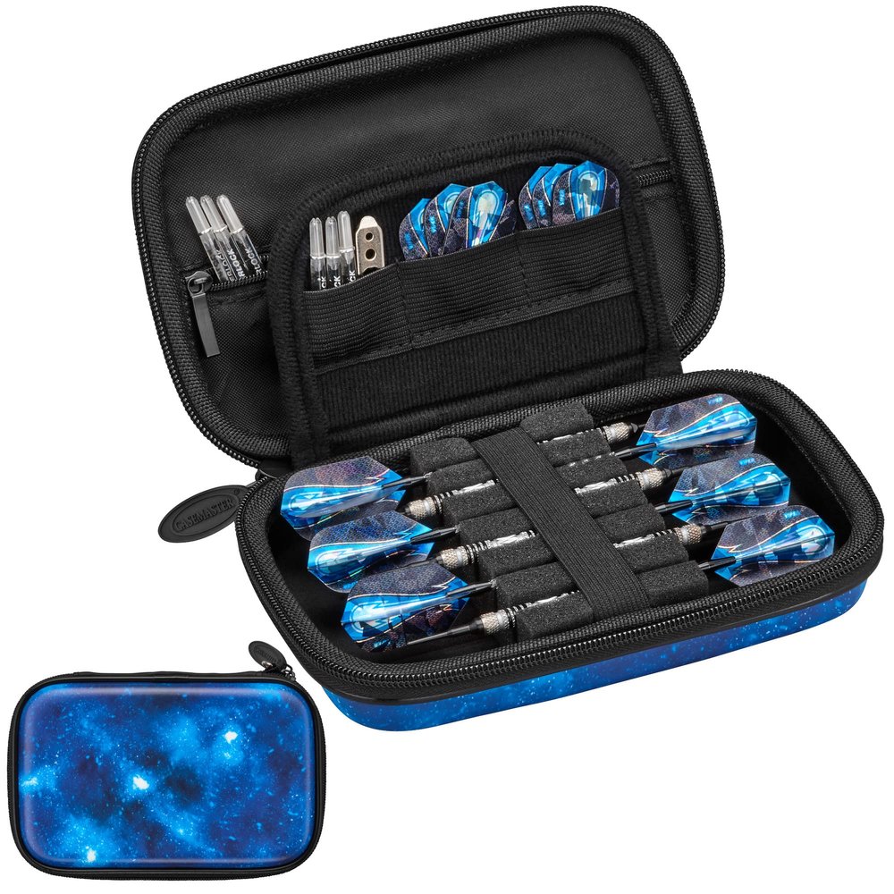 Casemaster by GLD Products Sentinel 6 Dart Case, Holds Extra Accessories, Tips, Shafts and Flights, Compatible with Steel Tip and Soft Tip Darts, Impact & Water Resistant Tactech Shell, Galaxy 6 Darts , 36-9004
