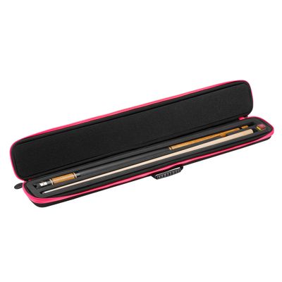 Casemaster Parallax Pool Cue Case, Holds 1 Butt and 1 Shaft, Foam-Lined Pool Stick Case, 600D Oxford Fabric, Chalk Holder, Pink