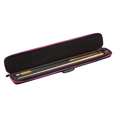 Casemaster Parallax Pool Cue Case, Holds 1 Butt and 1 Shaft, Foam-Lined Pool Stick Case, 600D Oxford Fabric, Chalk Holder, Purple