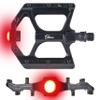 Bikeroo Black Light Up Mountain Bike Pedals w/Flashing LED Lights for Night Morning, MTB Platform w/Grip Pins, All Metal Construction, 9/16" Spindle view 1