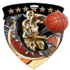 10 Pack Large 3 Inch Shield Shape Boys Mens Basketball Medals Trophy Team Award with Neck Ribbons CSM view 2